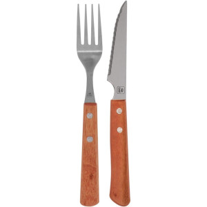 Talher Jogo Inox Cabo De Madeira 8pcs-121969-34564