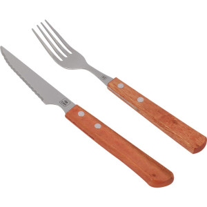 Talher Jogo Inox Cabo De Madeira 8pcs-121969-50828