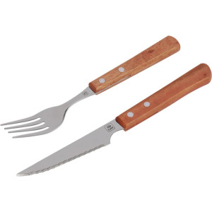 Talher Jogo Inox Cabo De Madeira 8pcs-121969-94694