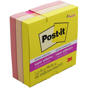 Bloco De Recado Post-it 76mmx76mm Alegria 90fls