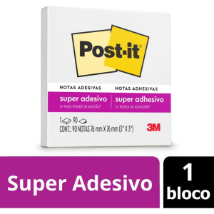 Bloco De Recado Post-it 76mmx76mm Branco Neve 90fls-117743-33649