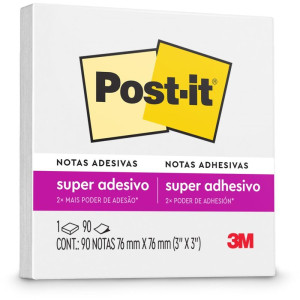 Bloco De Recado Post-it 76mmx76mm Branco Neve 90fls