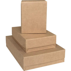 Caixa Para Presente Com Tampa Kraft Gd 25,5x35x7,5cm