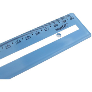 Regua De Poliestireno Guia De Leitura  Azul 30cm.-122118-86759