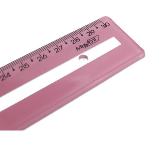 Regua De Poliestireno Guia De Leitura Rosa 30cm.-122119-39196