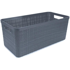 Cesta Organizadora Juta Alongado Gd Chumbo 7,4l.