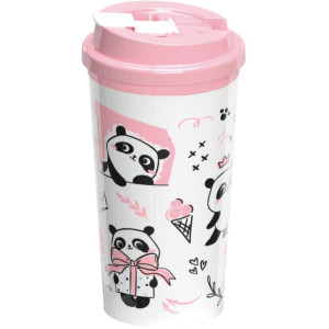 Copo Decorado Panda C/ Tampa 600ml-119156-87602