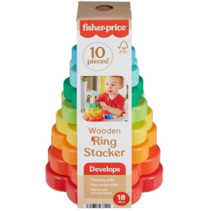 Fisher Price Wood Aneis Empilhaveis 10pcs-121310-99990