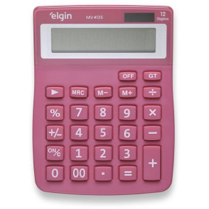 Calculadora De Mesa 12 Dig. Visor Mv4135 Rosa
