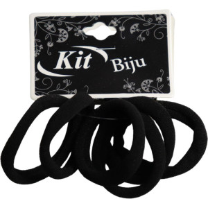 Acessorio Para Cabelo Elastico Preto 4cm C/06un.-119182-89336