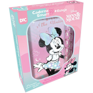 Caderno 01x1 Cp.dura Colegial Minnie Smart 80f. +1 Estojo
