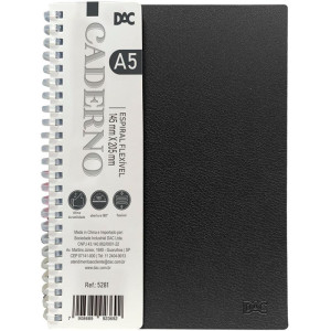 Caderno A5 Preto Espiral Smart Pp 80f.