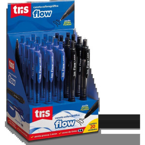 Caneta Esferografica Tris Flow Retratil 1,4mm 2mod.