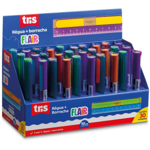 Regua Plastica Cristal 10cm.+1 Borracha