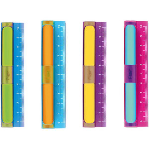 Regua Plastica Cristal 10cm.+1 Borracha-122495-68750