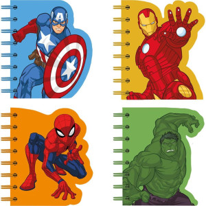 Caderneta Espiral Capa Dura Marvel Heroes 60f Recortado