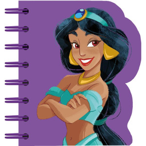 Caderneta Espiral Capa Dura Princesas 60f Recortado-122525-13359