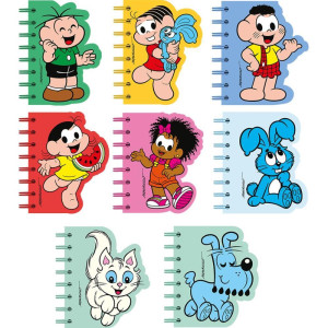 Caderneta Espiral Capa Dura Turma Da Monica 60f Recortado