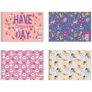 Caderno Desenho Milimetrado Espiral Pepper 80fls Feminino