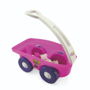 Trator De Montar Bloco Rosa