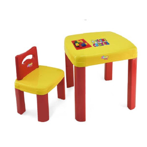 Mesa Criativa Com Blocos E 1 Cadeira