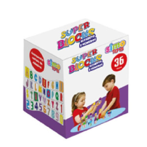 Blocos Com Alfabeto E Números Caixa Com 36 Peças