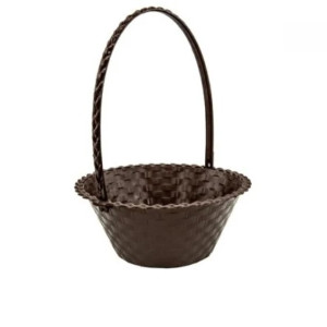 Cesta Redonda Marrom Com Alça
