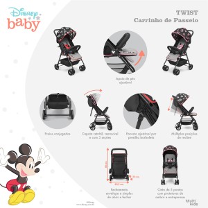 Carrinho De Passeio Twist Minnie-BB405-89918