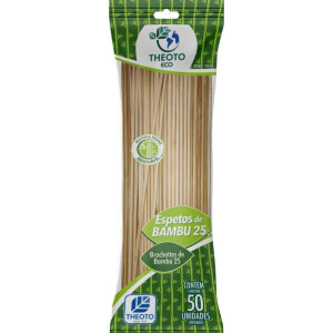 Espeto Madeira 25cmx4mm Bambu