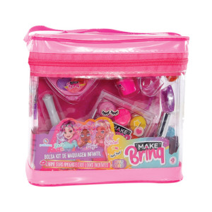 Necessaire Com Kit De Maquiagem Polibrinq Makebrinq Mk03 Completo