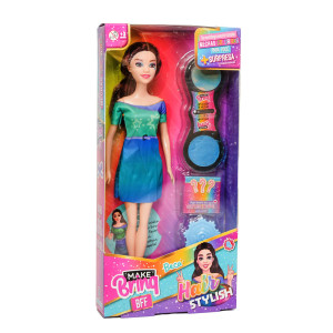Boneca Hair Stylish Polibrinq Mk4097 Com Acessórios Para Pente...