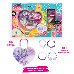 Maleta De Braceletes E Colares Makebrinq Mk56 Polibrinq Infantil