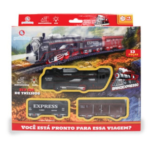 Trem De Montar Brinqexpresso Polibrinq Pt01 - Brinquedo De Pis...