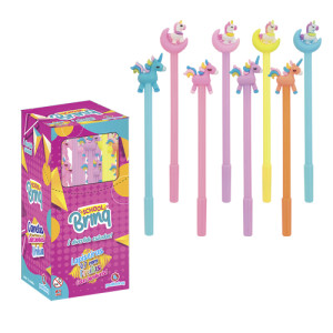 Caneta Click Unilua Divertida Polibrinq Sb012 Schoolbrinq Colo...