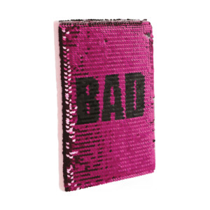 Caderno Polibrinq Scb103 Com Lantejoulas Estampa "bad" 80 Folhas