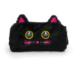 Estojo De Pelúcia Gatinho Preto Polibrinq Scb114 Escolar Macio