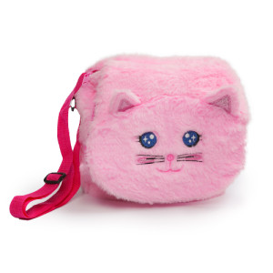 Bolsa Lateral De Pelúcia Gatinho Polibrinq Scb135 Infantil Sch...