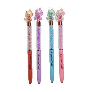 Caneta Click Polibrinq Unicórnio Com Strass Scb150 Schoolbrinq
