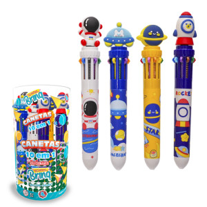 Caneta Multicolorida Astronauta Polibrinq Scb160 6 Cores Escolar