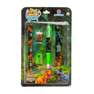 Kit Escolar Polibrinq Scb51 Com Caneta 4 Cores Schoolbrinq