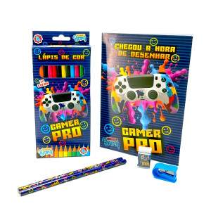 Kit Escolar Para Colorir Polibrinq Scb58 Com Lápis E Livros Ed...