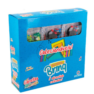 Caneta Click Divertida Animais Duo Polibrinq Scb74 Schoolbrinq