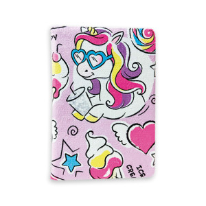 Caderno Unicórnio Divertido Polibrinq Scb93 96 Folhas Capa Dura