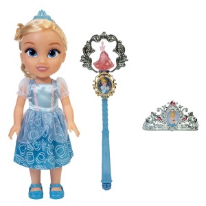 Boneca Princesas Disney Cinderella C/ Varinha E Tiara 38,1cm-BR1926-73884