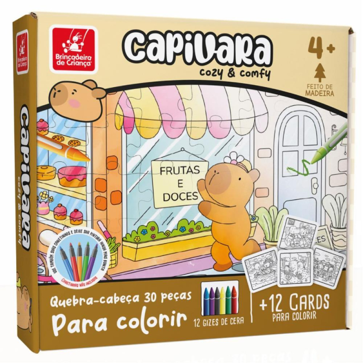 Quebra-cabeca Madeira Capivara Para Colorir 30pcs-122829-24609