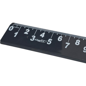 Regua Plastica Baixa Visao Preta 30cm-122837-21587