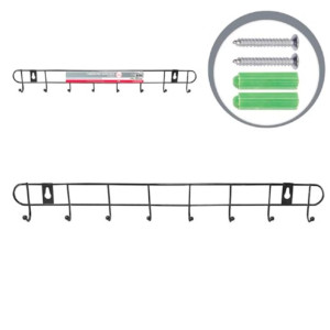Cabideiro Com 8 Ganchos Em Aramado Na Cor Preta