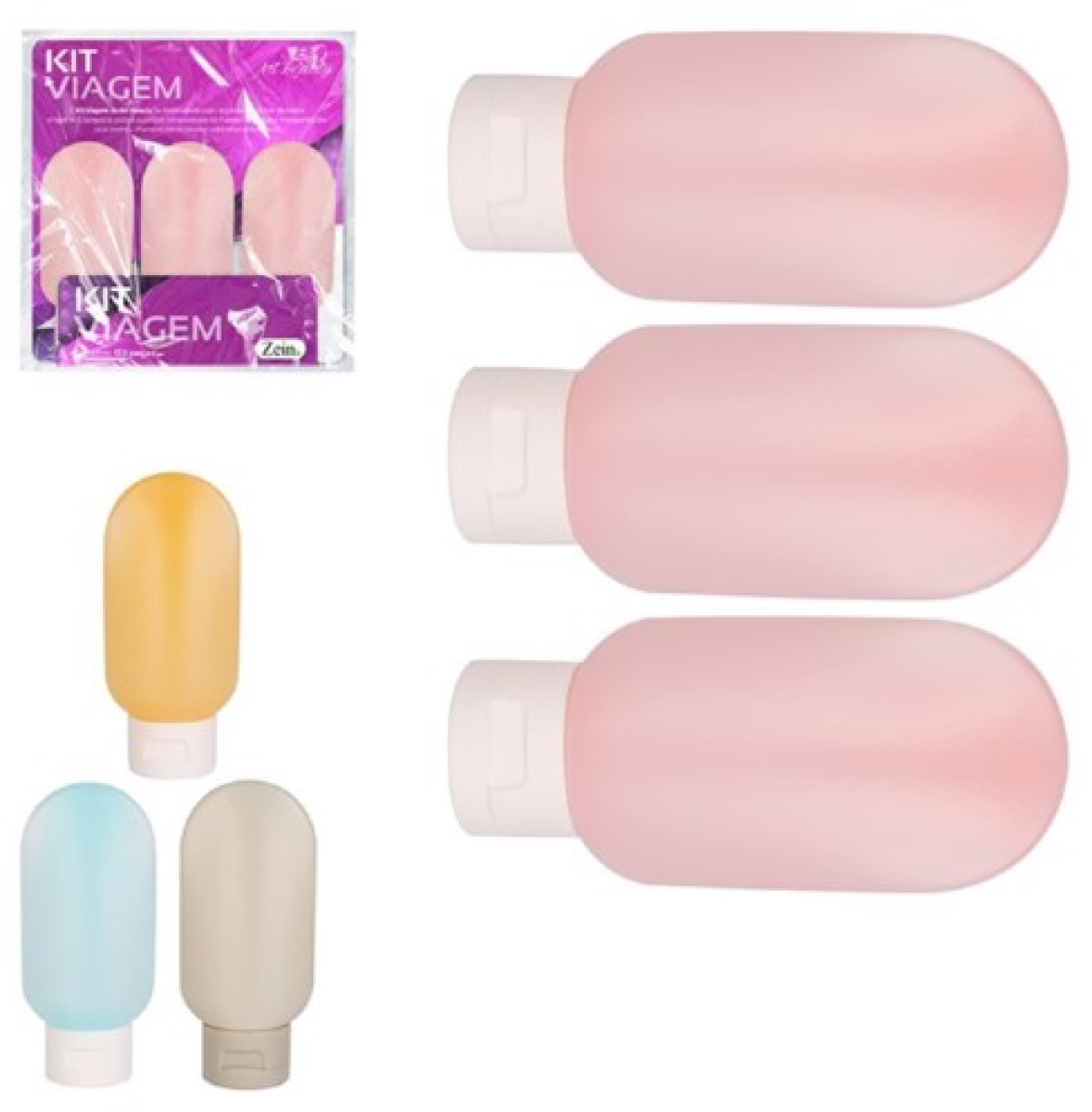 Frasco Viagem 3pcs Color Cx:060-844184