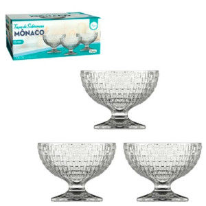 Taças Para Sobremesa De Vidro Mônaco 10 Cm Com 3 Peças