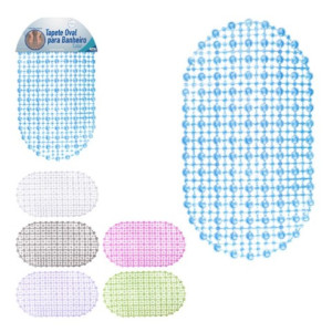 Tapete Para Banheiro Oval Colorido 33 X 61 Cm-844206